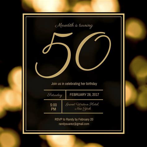 50th Birthday Online Invitation Cards .